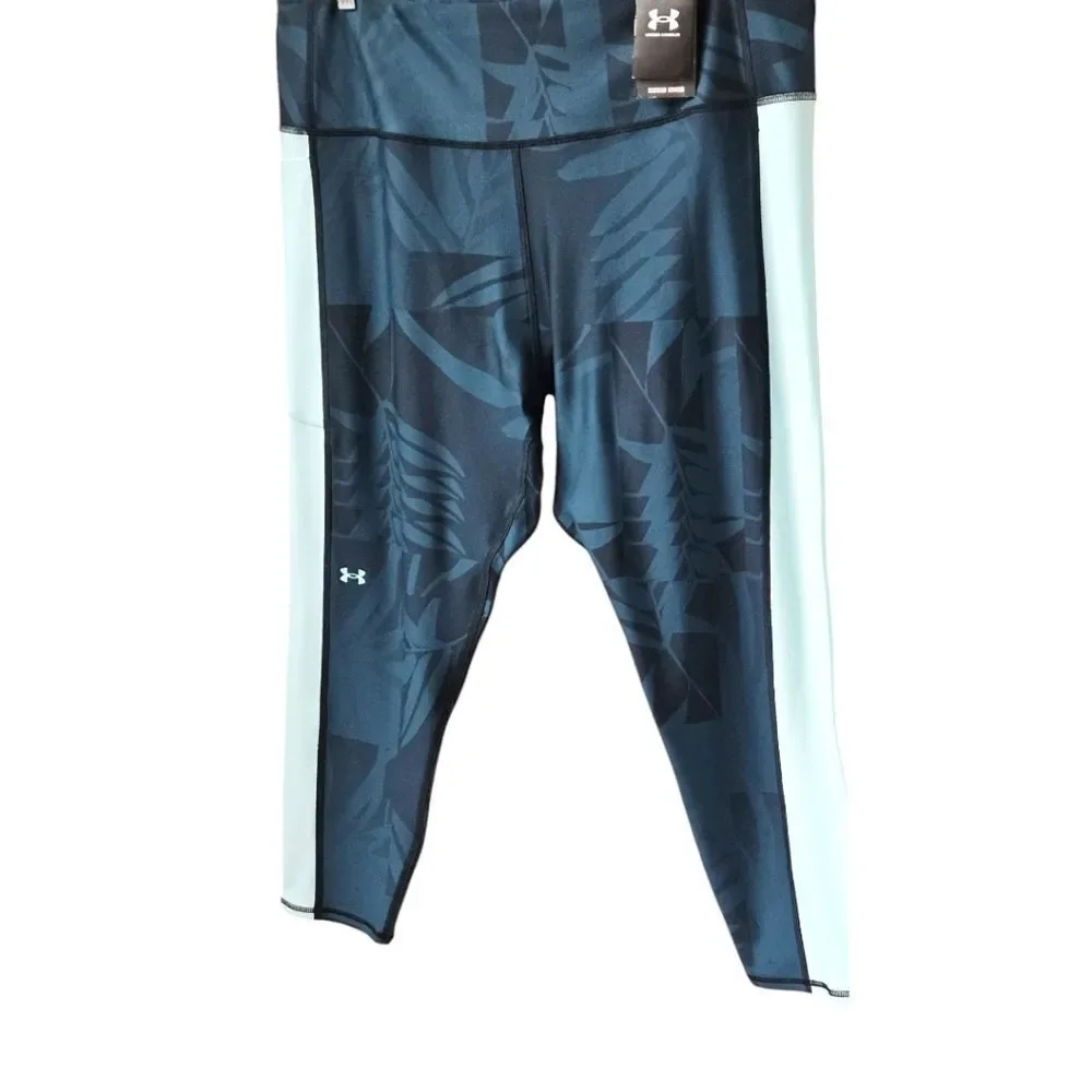 UNDER ARMOUR PLUS Multi- Color leaf Print High Rise Compression Ankle Leggings - Picture 5 of 16